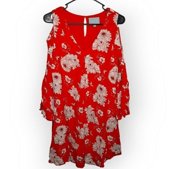Skies are Blue Floral Cold Shoulder Mini Dress size Small - Picture 1 of 6